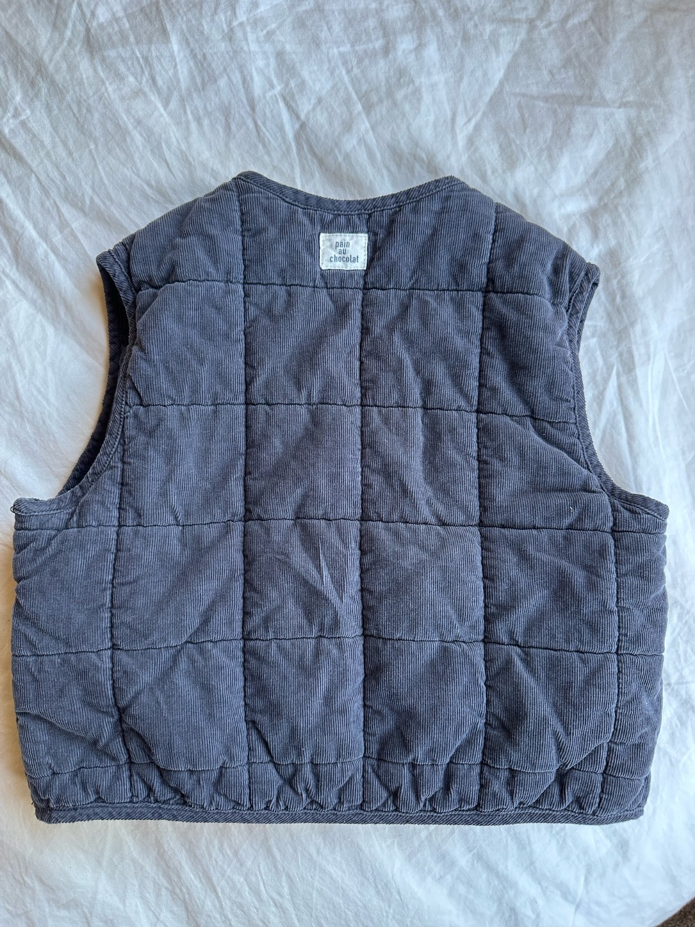 Zara Quilted Corduroy Vest in Charcoal - Picture 3 of 4